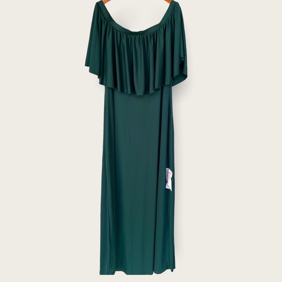 KOH KOH Women's Short Sleeve Off The Shoulder Ruffle tube Maxi Dress - Picture 7 of 12